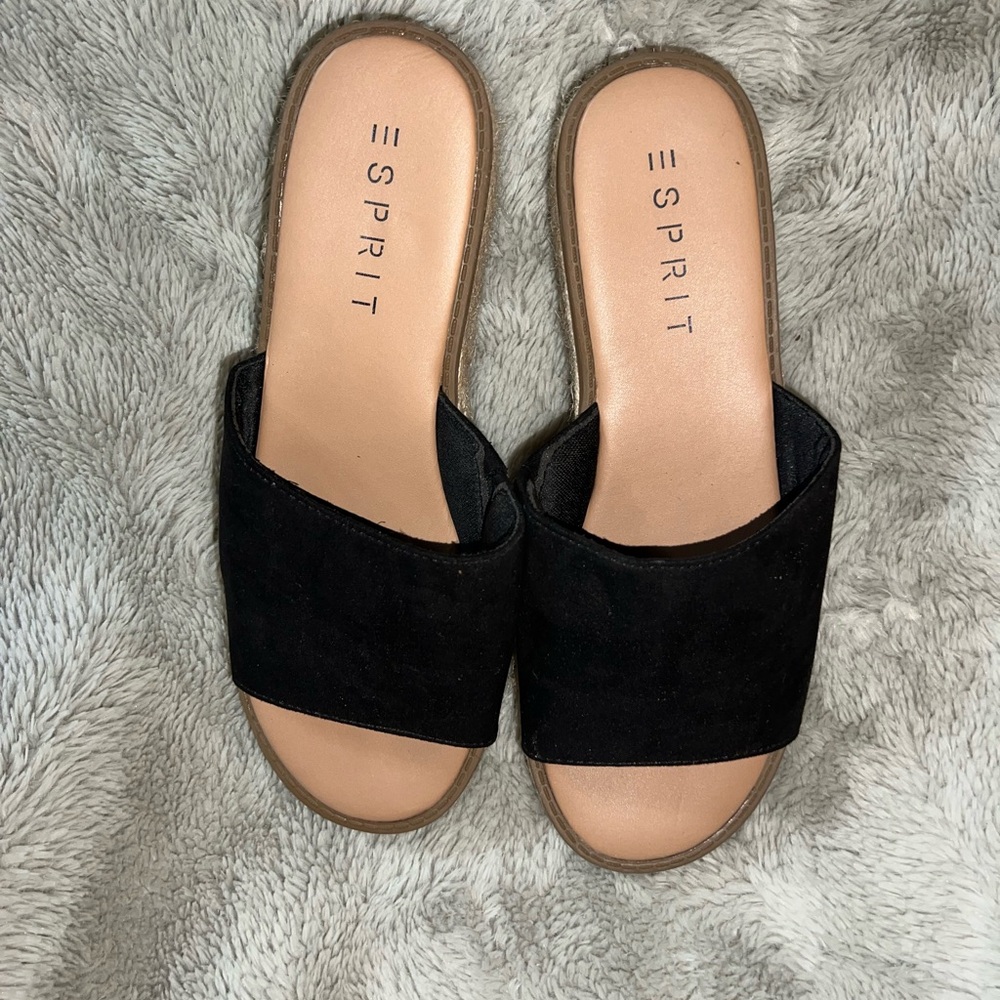 Esprit Black Slide Sandals Minimalist Design